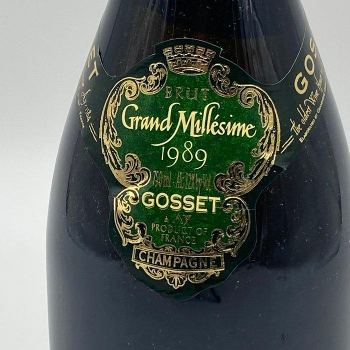 1989 Gosset, Grand Millésime - Champagne Brut, Grand, Verzamelen, Wijnen