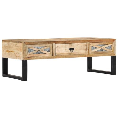vidaXL Salontafel 110x50x38 cm massief mangohout, Huis en Inrichting, Tafels | Salontafels, 100 tot 150 cm, Nieuw, Overige houtsoorten