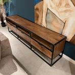 Mekanti Tv-meubel Mangohout Naturel - IN.HOUSE, Huis en Inrichting, Kasten | Televisiemeubels, Ophalen of Verzenden, Nieuw, 200 cm of meer