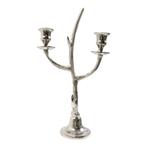 Kaarsen Standaard gewei zilver 2 h38 d12x9,5cm, Huis en Inrichting, Woonaccessoires | Overige, Verzenden, Nieuw