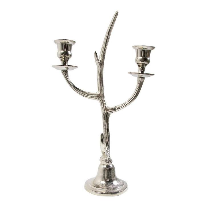 Kaarsen Standaard gewei zilver 2 h38 d12x9,5cm, Huis en Inrichting, Woonaccessoires | Overige, Verzenden