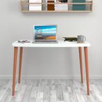 [en.casa] Bureau Kongsberg laptoptafel 70x105x60 cm wit en h, Huis en Inrichting, Bureaus, Nieuw, Verzenden