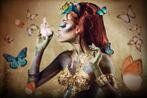 Glasschilderij Vrouw met Vlinders | 376, Ophalen of Verzenden, Nieuw