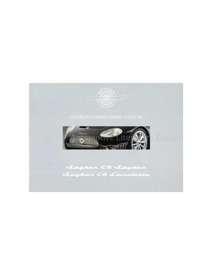 2001 SPYKER CARS C8 BROCHURE ENGELS, Boeken, Auto's | Folders en Tijdschriften
