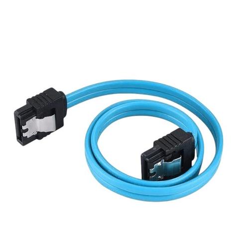 SATA3 kabel 50cm 180/180 met clip Blauw, Computers en Software, Harde schijven, Ophalen of Verzenden