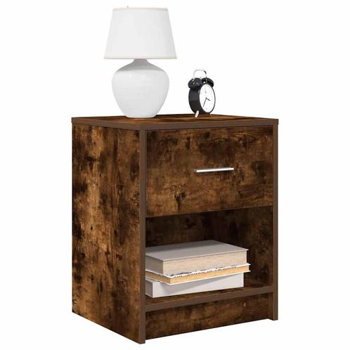 vidaXL Nachtkastje met lade 40x34x50 cm gerookt eikenkleurig, Huis en Inrichting, Slaapkamer | Nachtkastjes, Nieuw, Hout, Verzenden