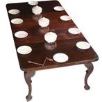 Antieke tafels / Kloeke mahonie wind out table ca. 1880 met