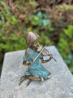 Bronzen meisje met viool - Vioolspeelster - Huis en tuin, Huis en Inrichting, Verzenden, Nieuw
