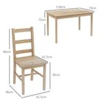 TRUUSK Eetgroep 5-delig Eettafel Met 4 Stoelen Rechthoekig R, Huis en Inrichting, Tafels | Eettafels, Verzenden, Nieuw