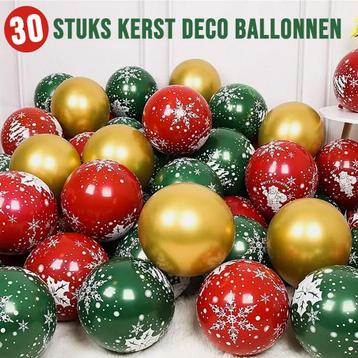 30 Stuks Kerst Ballonnen Decoratie Groen Rood Goud - 25 cm beschikbaar voor biedingen