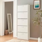 Schoenenkast Sykkylven 5 kleppen wit 169x60x24 cm [en.casa], Verzenden, Nieuw