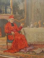 French School (XIX) - Cardinal smoking a cigar