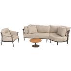 Ezra chaise longue organische loungeset 4 delig teak terre, Ophalen of Verzenden, Nieuw