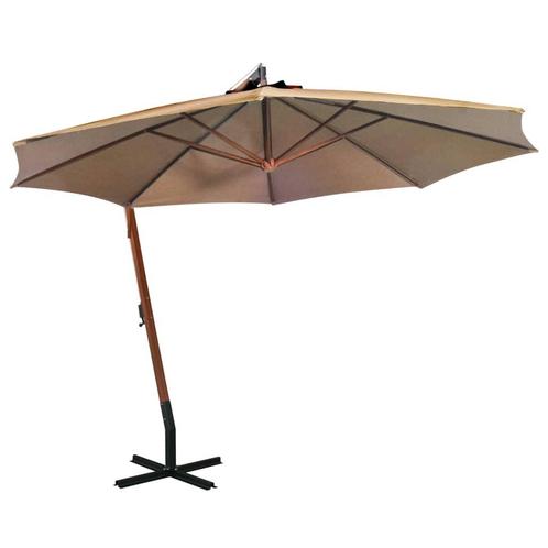 vidaXL Zweefparasol met paal 3,5x2,9 m massief vurenhout, Tuin en Terras, Parasols, Zweefparasol, Nieuw, 3 tot 4 meter, Verzenden