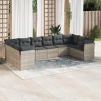 vidaXL 10-delige Loungeset met kussens poly rattan, Verzenden, Nieuw, Rotan, Loungeset