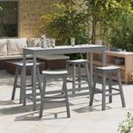 vidaXL Tuin Bar Set 4 pcs Lichtgrijs HDPE, Tuin en Terras, Verzenden, Nieuw, Textileen