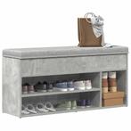 vidaXL Schoenenbank 102x30,5x45 cm bewerkt hout betongrijs, Verzenden, Nieuw