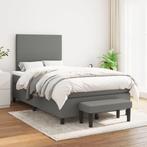 vidaXL Boxspring met matras stof donkergrijs 120x200 cm, Verzenden, Nieuw, Twijfelaar, 120 cm