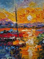 Laurent Pate (XX) - Couché de soleil sur la mer, Antiek en Kunst