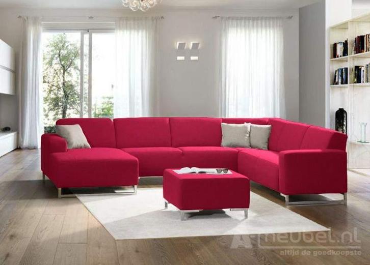 U-Bankstel Kerkdriel - u-banken - Roze, Huis en Inrichting, Banken | Sofa's en Chaises Longues, Nieuw, Stof