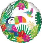 Amscan Folieballon Tropical Paradise Rond Junior 43 Cm Wit/g, Hobby en Vrije tijd, Ophalen of Verzenden, Nieuw