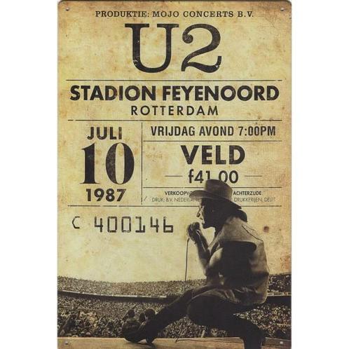 Concert Bord - U2 Stadion Feyenoord Rotterdam 1987, Verzamelen, Muziek, Artiesten en Beroemdheden, Poster, Artwork of Schilderij