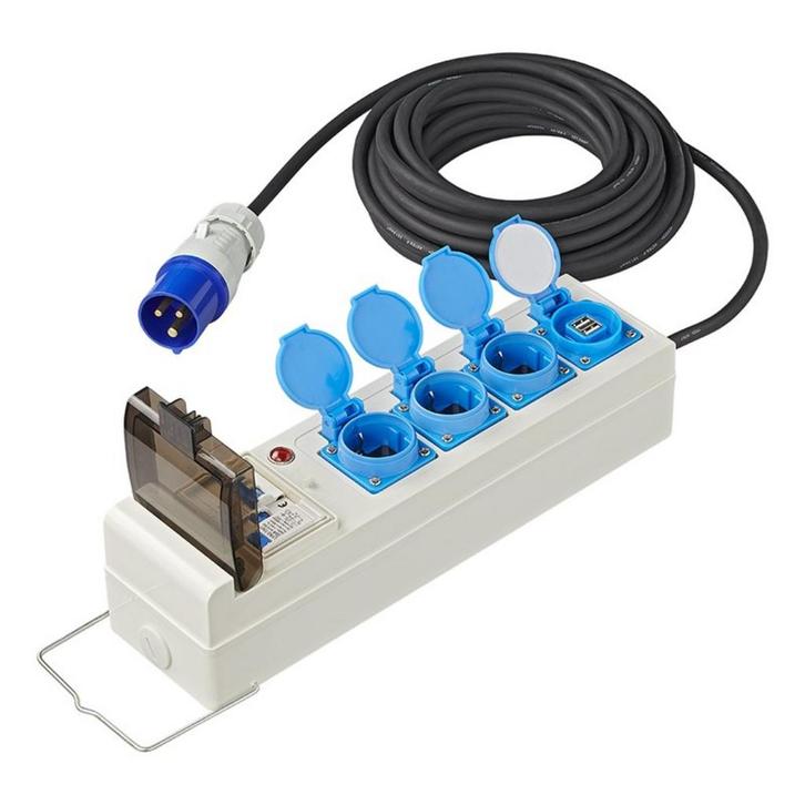 ProPlus Stekkerdoos - 10 meter - 3 stopcontacten - 2 USB..., Doe-het-zelf en Verbouw, Elektra en Kabels, Nieuw, Ophalen of Verzenden
