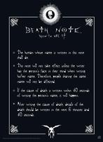 Poster Death Note Rules 38x52cm, Verzenden, Nieuw, A1 t/m A3