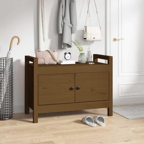 vidaXL Halbankje 80x40x60 cm massief grenenhout honingbruin, Huis en Inrichting, Banken | Voetenbanken en Poefen, Nieuw, Verzenden