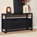 *WOONWINKEL* Starfurn Boaz Black Dressoir Mangohout Zwart 13, Huis en Inrichting, Kasten | Dressoirs, Verzenden, Nieuw