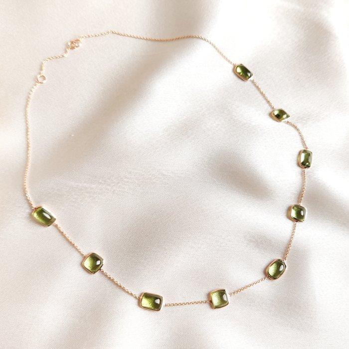 Hanger - 14 karaat Geel goud - 13.98ct. tw. Olivijn -, Sieraden, Tassen en Uiterlijk, Antieke sieraden