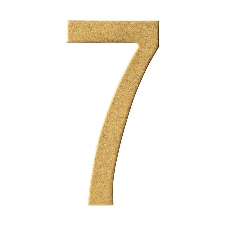 Messing getrommeld huisnummer 7 - Intersteel | Bestel online, Doe-het-zelf en Verbouw, Hang- en Sluitwerk, Overige typen, Nieuw