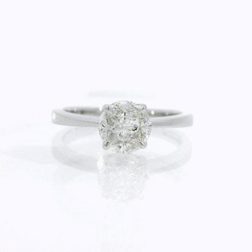 Ring - 18 karaat Witgoud -  0.49ct. tw. Diamant (Natuurlijk), Sieraden, Tassen en Uiterlijk, Ringen