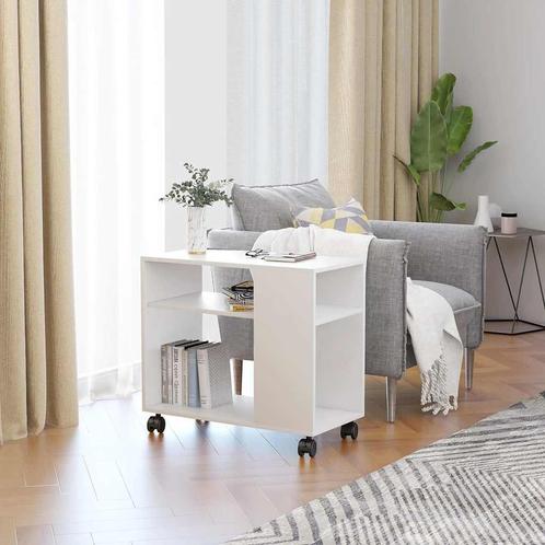 vidaXL Bijzettafel 70x35x55 cm bewerkt hout wit, Huis en Inrichting, Tafels | Bijzettafels, Nieuw, Verzenden