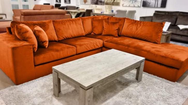 Hoekbank Loenen - hoekbanken - Oranje, Huis en Inrichting, Banken | Sofa's en Chaises Longues, Nieuw, Stof