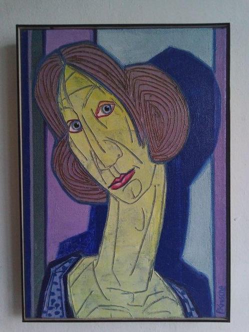 Peter Krusche - Sie liebt rosa, Antiek en Kunst, Kunst | Schilderijen | Modern