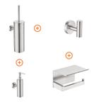 Toilet accessoires set Rvs design met zeepdispenser, Verzenden, Nieuw