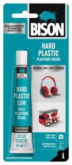 Bison hard plastic lijm 25 ml, tube, Verzenden, Nieuw