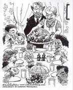 Pentekening Amerika - Terug naar de verkiezingen, Antiek en Kunst, Verzenden