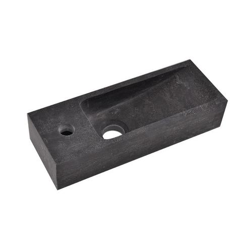 BWS Hardsteen Fontein Zwart Smal 38x14x8 cm (Kraangat Links), Doe-het-zelf en Verbouw, Sanitair, Overige typen, Nieuw, Ophalen of Verzenden