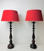 Tafellamp - Een gesneden houten lampen, Antiek en Kunst