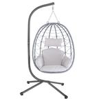 Polyrotan hangstoel Aria - Lichtgrijs - Incl. onderstel, Tuin en Terras, Verzenden, Nieuw
