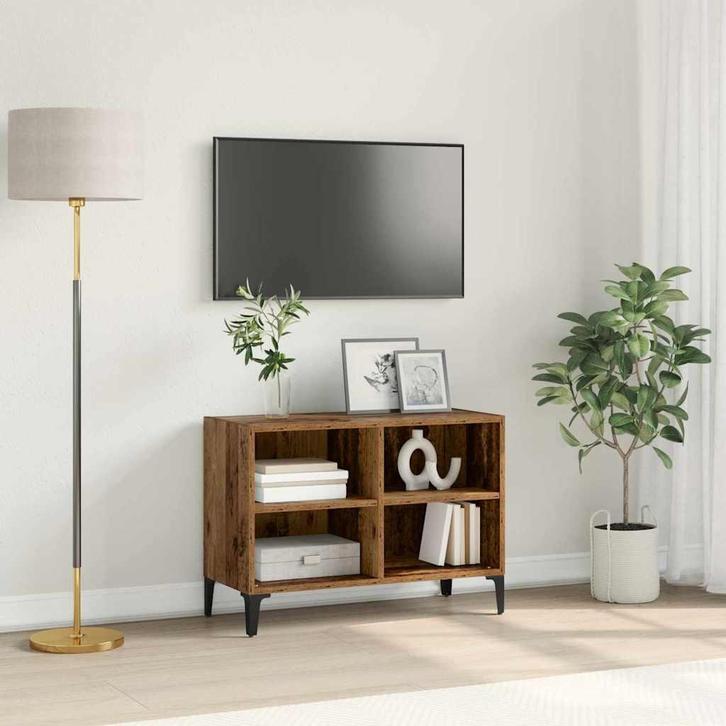 vidaXL TV-kast Bruin 69.5 x 30 x 50 cm Bewerkt hout, Huis en Inrichting, Kasten | Televisiemeubels, Nieuw, Minder dan 50 cm, Overige houtsoorten