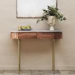 *WOONWINKEL* Kare Design Grace Sidetable Mangohout En Marmer, Huis en Inrichting, Tafels | Sidetables, Verzenden, Nieuw