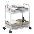 vidaXL Opbergtrolley 2-laags 37x28x43,5 cm acryl transparant, Doe-het-zelf en Verbouw, Verzenden, Nieuw