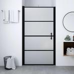 vidaXL Douchedeur mat 81x195 cm gehard glas zwart, Doe-het-zelf en Verbouw, Sanitair, Verzenden, Nieuw