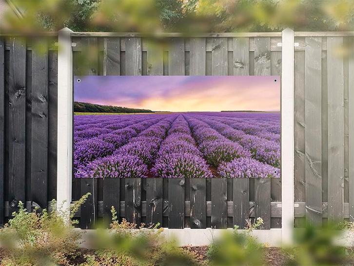 NR 1208: Tuinposter lavendelveld 90x180cm, Tuin en Terras, Tuinwanddecoratie, Nieuw