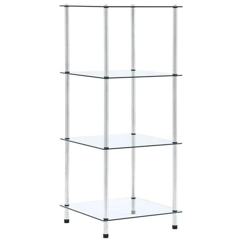 vidaXL Kastje 4-laags 40x40x100 cm gehard glas transparant, Huis en Inrichting, Kasten | Boekenkasten, 25 tot 50 cm, Nieuw, Glas