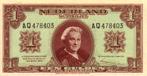 Bankbiljet 1 gulden 1945 Wilhelmina II Zeer Fraai, Verzenden