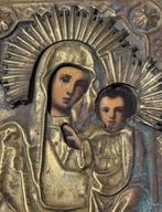 Icoon - Moeder Gods van Kazan - Metaal, Hout, Antiek en Kunst